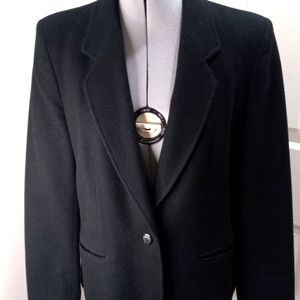 Investments Retro Black Blazer Size 12 Wool